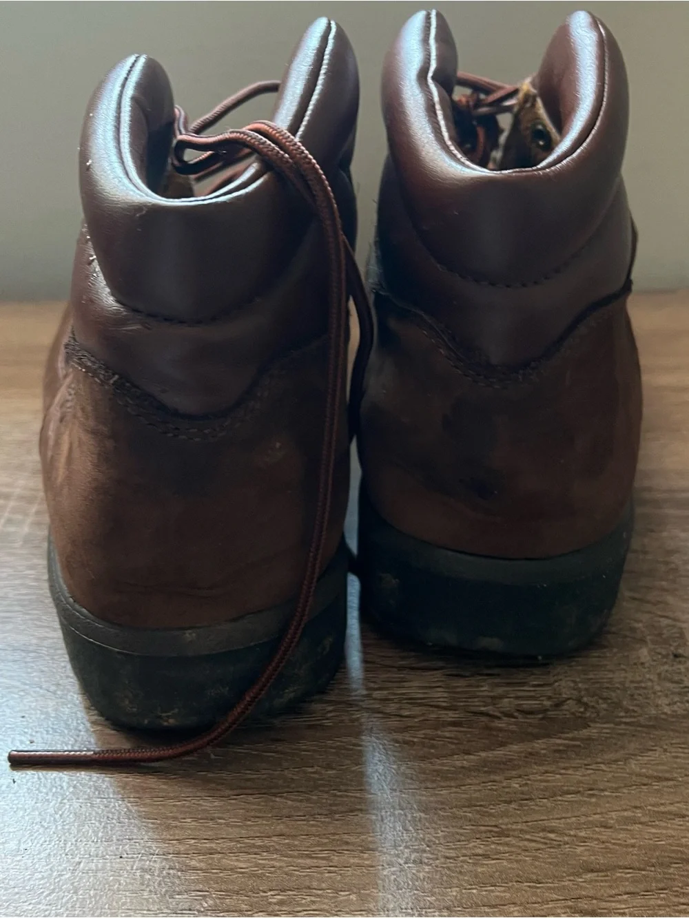 Timberland Boys Field Boot 6 Inch Waterproof Dark Brown Nubuck Green Size 6